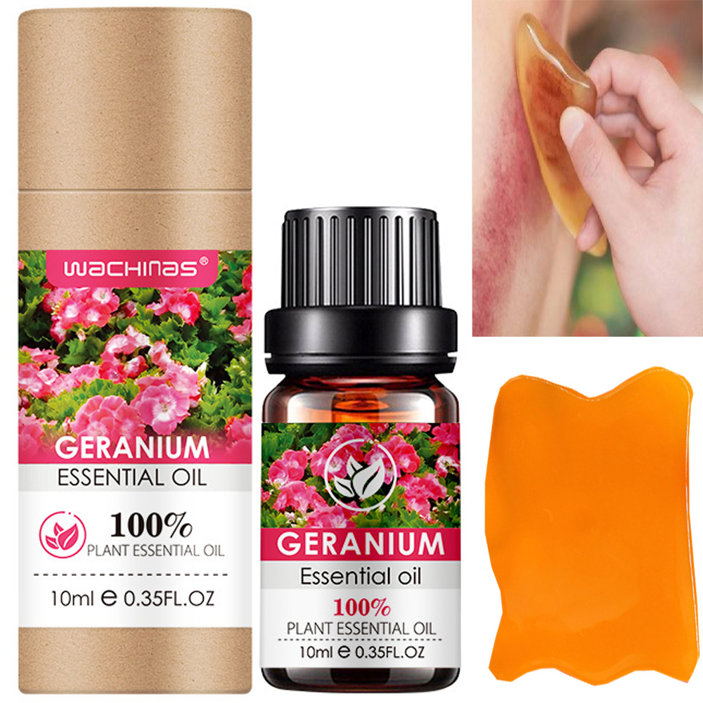 Essential Oil Diffuser Humidifier Combo - Minyak Esensial Geranium, 100% Alam Murni