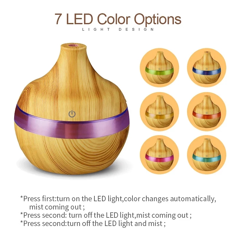 Essential Oil Diffuser Humidifier Combo - Pelembap Udara Listrik Penyebar Aroma Kayu