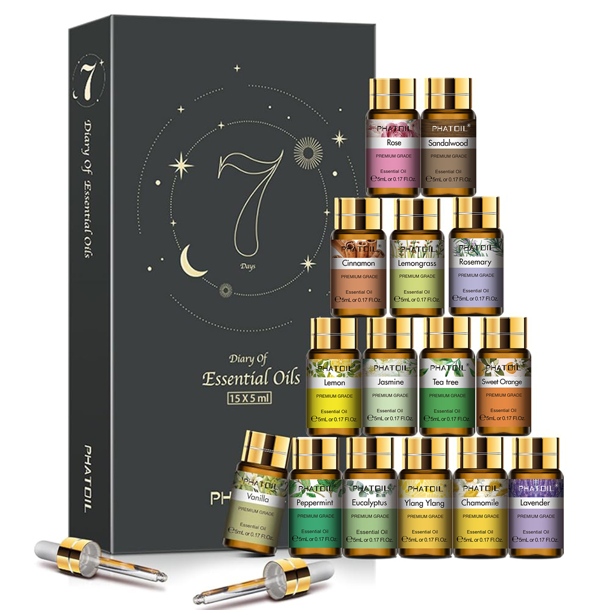 Essential Oil Diffuser Humidifier Combo - PHATOIL 15PCS Set Minyak Esensial Untuk