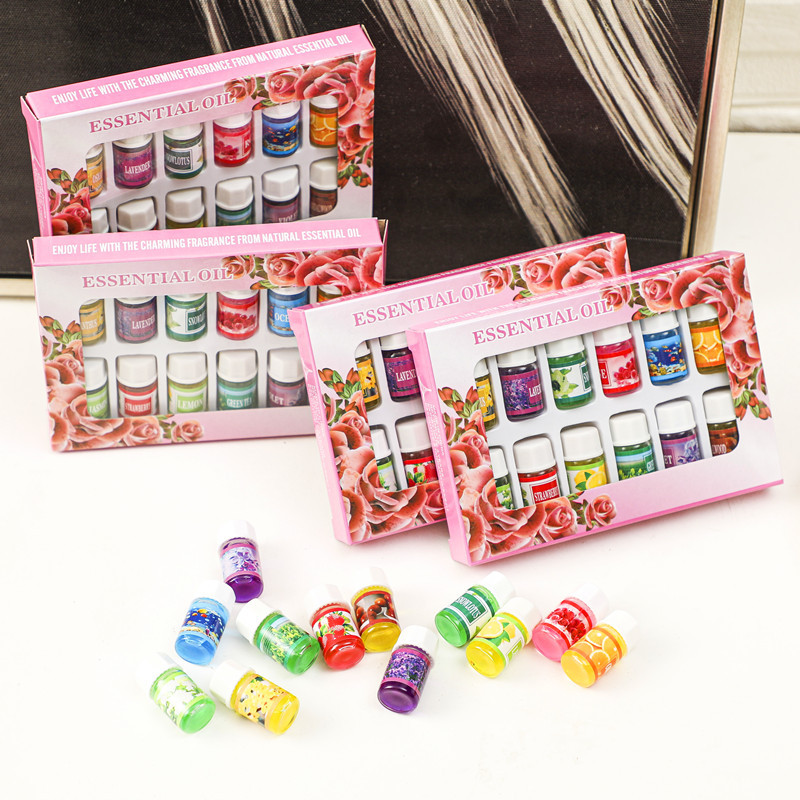 12 Buah Set Hadiah Minyak Esen - Essential Oil Diffuser Humidifier Combo ulasan dan harga