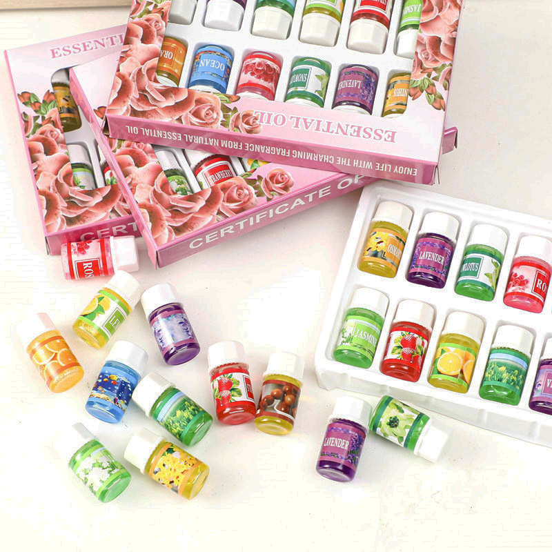 12 Buah Set Hadiah Minyak Esen - Essential Oil Diffuser Humidifier Combo ulasan dan harga