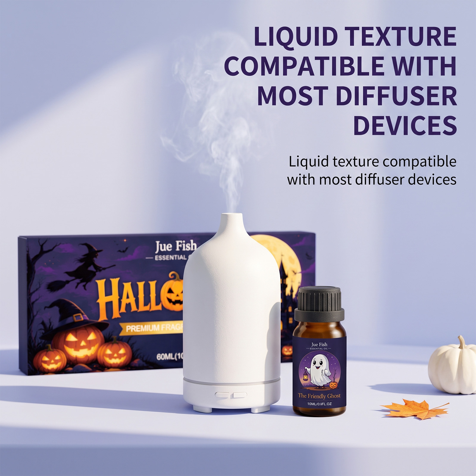 Set Minyak Esensial Halloween, - Essential Oil Diffuser Humidifier Combo ulasan dan harga