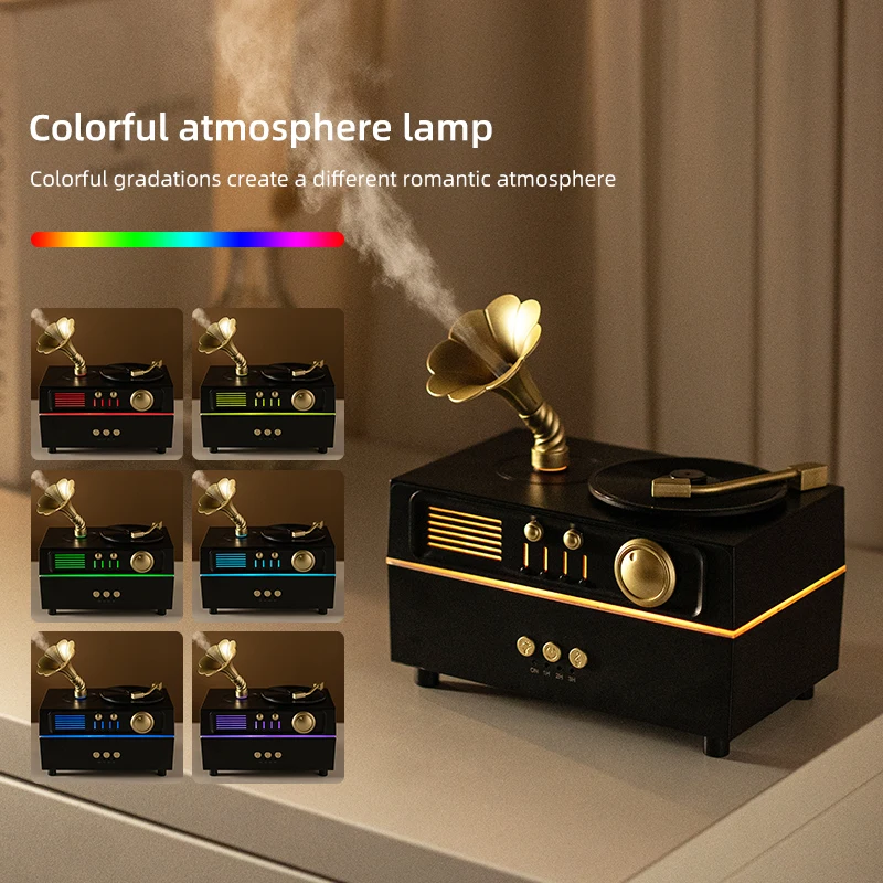 Diffuser Aroma Gramofon Vintag - Aroma Diffuser Bluetooth Led ulasan dan harga