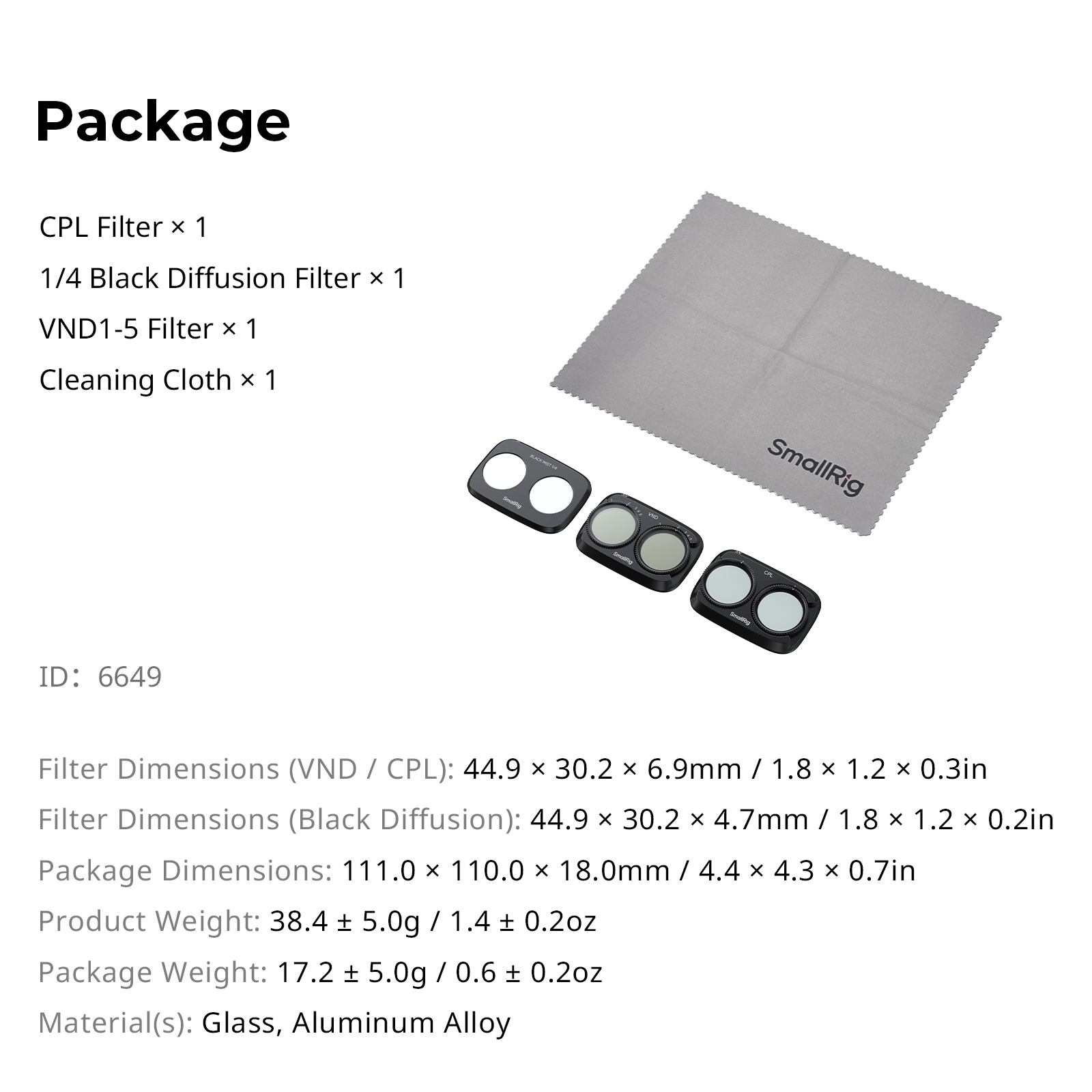 SmallRig 4P Filter Kit untuk D - Diffuser Cleaning Kit ulasan dan harga